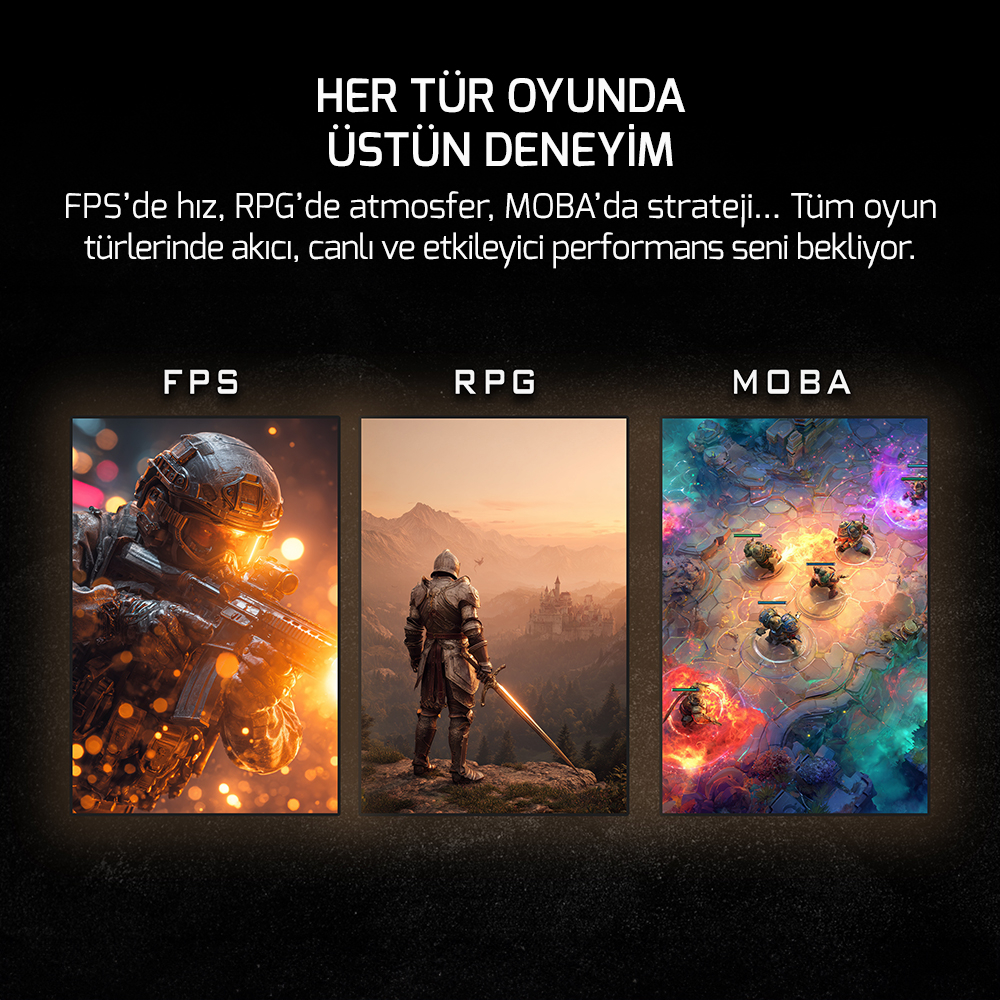 GamePower Lunis L90 27″ 260Hz 0.5Ms Fast IPS QHD 2K RGB Pivot Gaming Monitör (Sıfır Ölü Piksel Garantili)