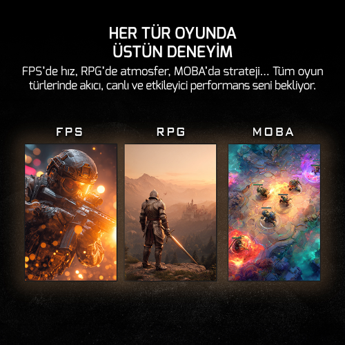 GamePower Lunis L90 27″ 260Hz 0.5Ms Fast IPS QHD 2K RGB Pivot Gaming Monitör (Sıfır Ölü Piksel Garantili)