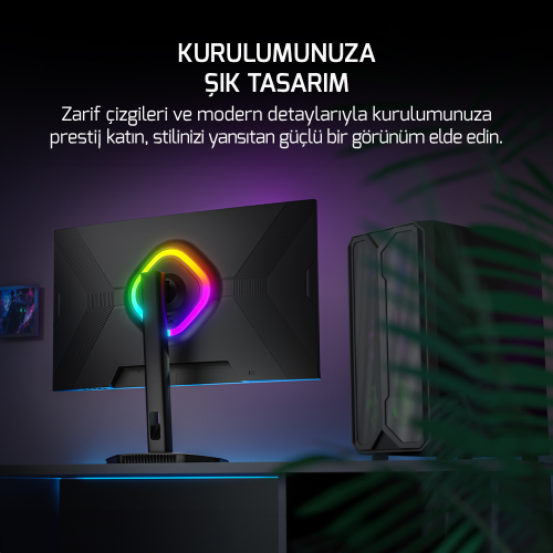 GamePower Lunis L90 27″ 260Hz 0.5Ms Fast IPS QHD 2K RGB Pivot Gaming Monitör (Sıfır Ölü Piksel Garantili)