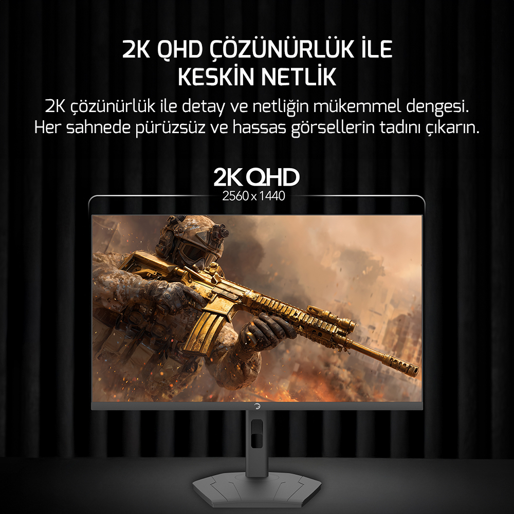 GamePower Lunis L90 27″ 260Hz 0.5Ms Fast IPS QHD 2K RGB Pivot Gaming Monitör (Sıfır Ölü Piksel Garantili)