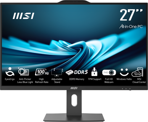 MSI PRO AP272P 14M-886XEU 27 FHD (1920X1080) I7-14700 16GB DDR5 1TB SSD FDOS SIYAH AIO PC