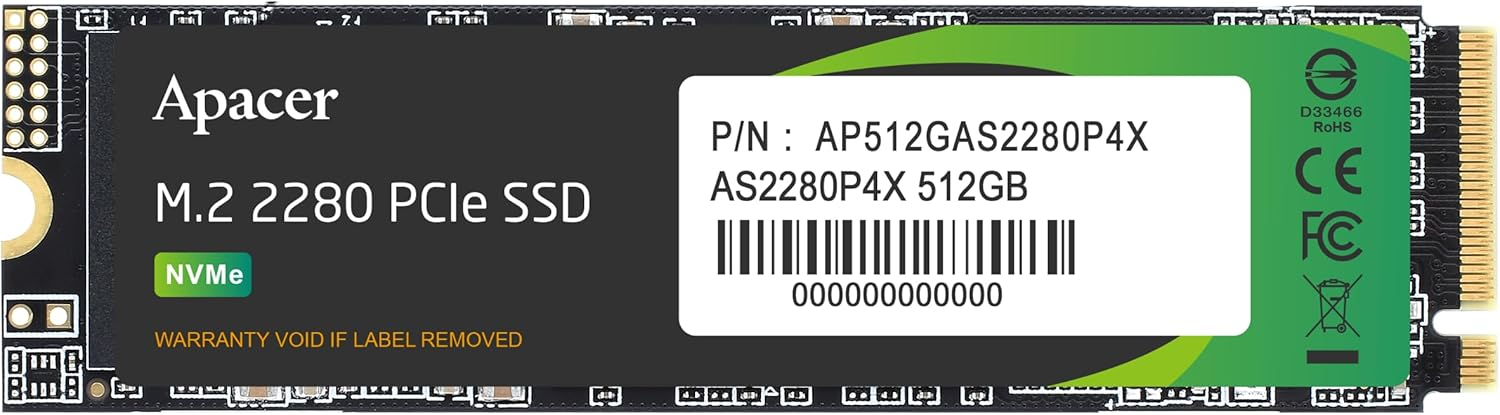 Apacer AS2280P4X AP512GAS2280P4X-1 512GB NVMe PCIe M.2 SSD Disk