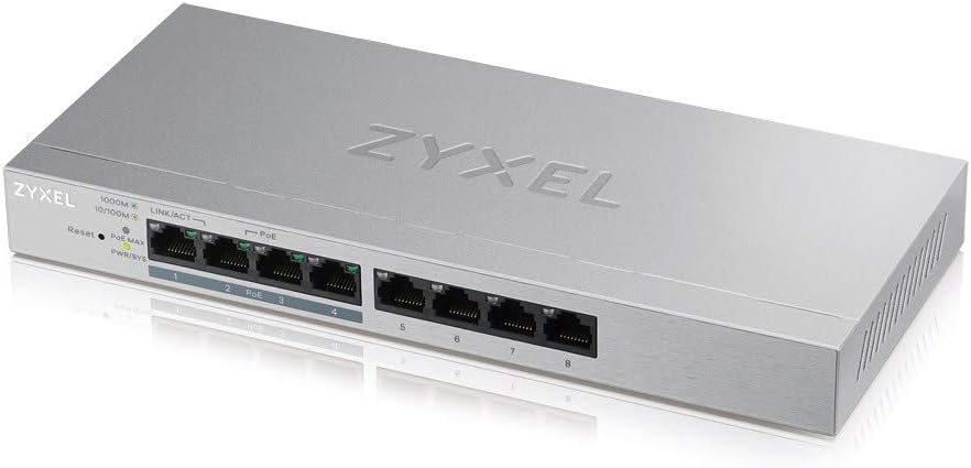 Zyxel GS1200-8HP 8Port Gigabit Web 4 PoE Yönetilebilir Switch