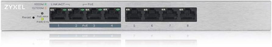 Zyxel GS1200-8HP 8Port Gigabit Web 4 PoE Yönetilebilir Switch