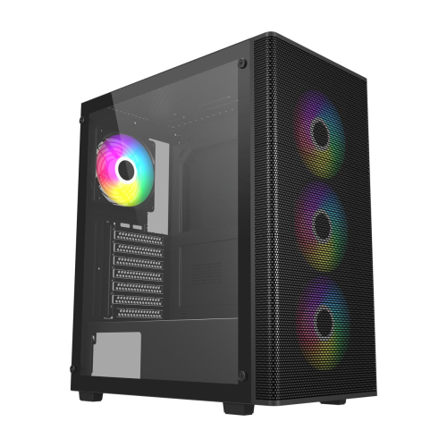FSP M220 650W 80+ 4x120mm RGB Fan Temperli Cam USB 3.0 Mesh ATX Mid-Tower Gaming (Oyuncu) Kasa