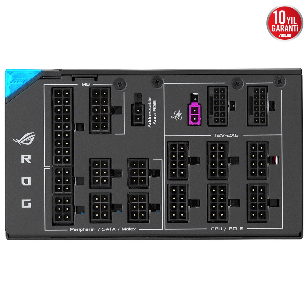 ASUS ROG-THOR-1600T3 1600W 80 Plus Titanium III 135mm Full Modüler Gaming (Oyuncu) Güç Kaynağı