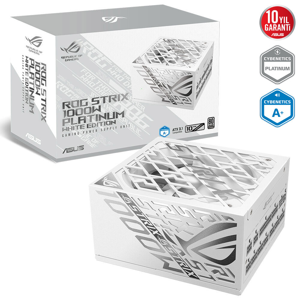 ASUS ROG Strix 1000P 1000W 80+ Platinum Beyaz Full Modüler Gaming Power Supply (90YE00W4-B0NA00)