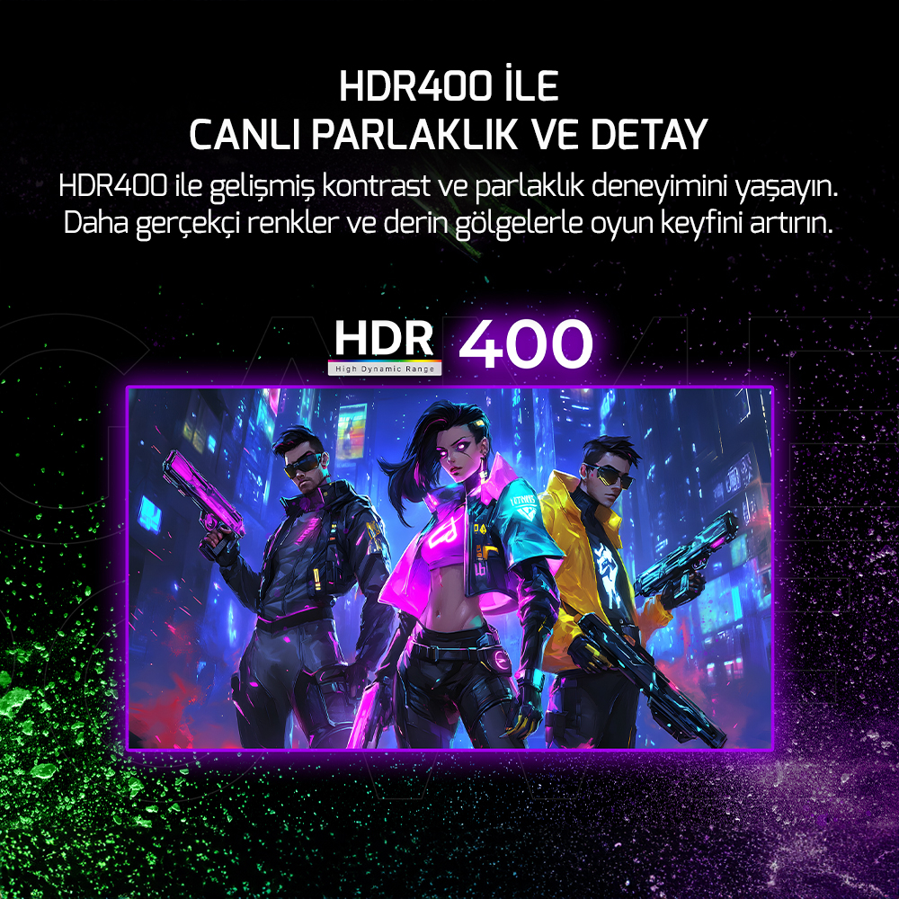 GamePower Sonic V40 27″ 240Hz 0.5Ms Fast IPS Fhd RGB Gaming Monitör (Sıfır Ölü Piksel Garantili)