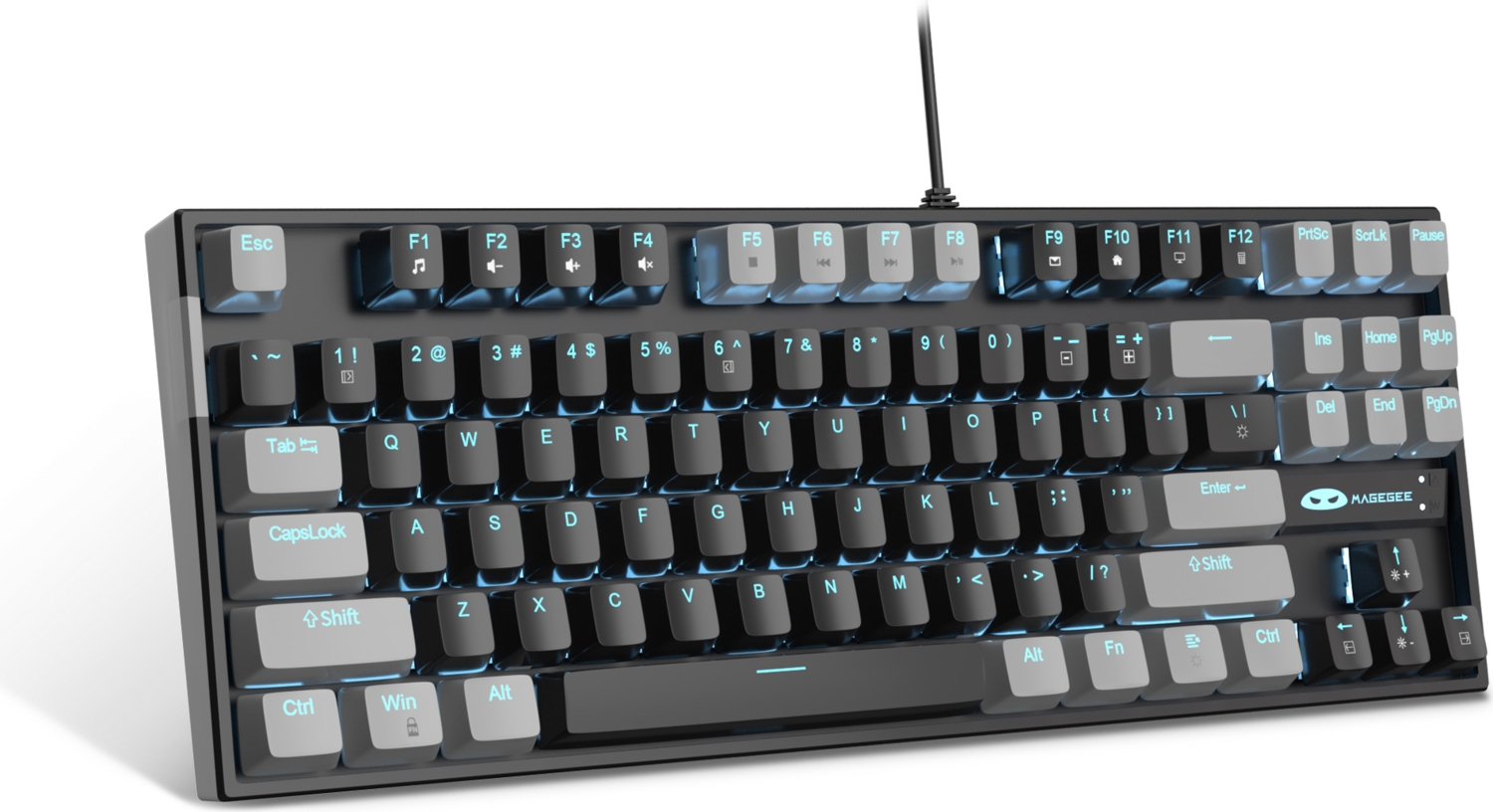 MageGee MK-STAR 87 Tuş Red Switch Gri-Siyah Kablolu Türkçe Q Mekanik Gaming Klavye