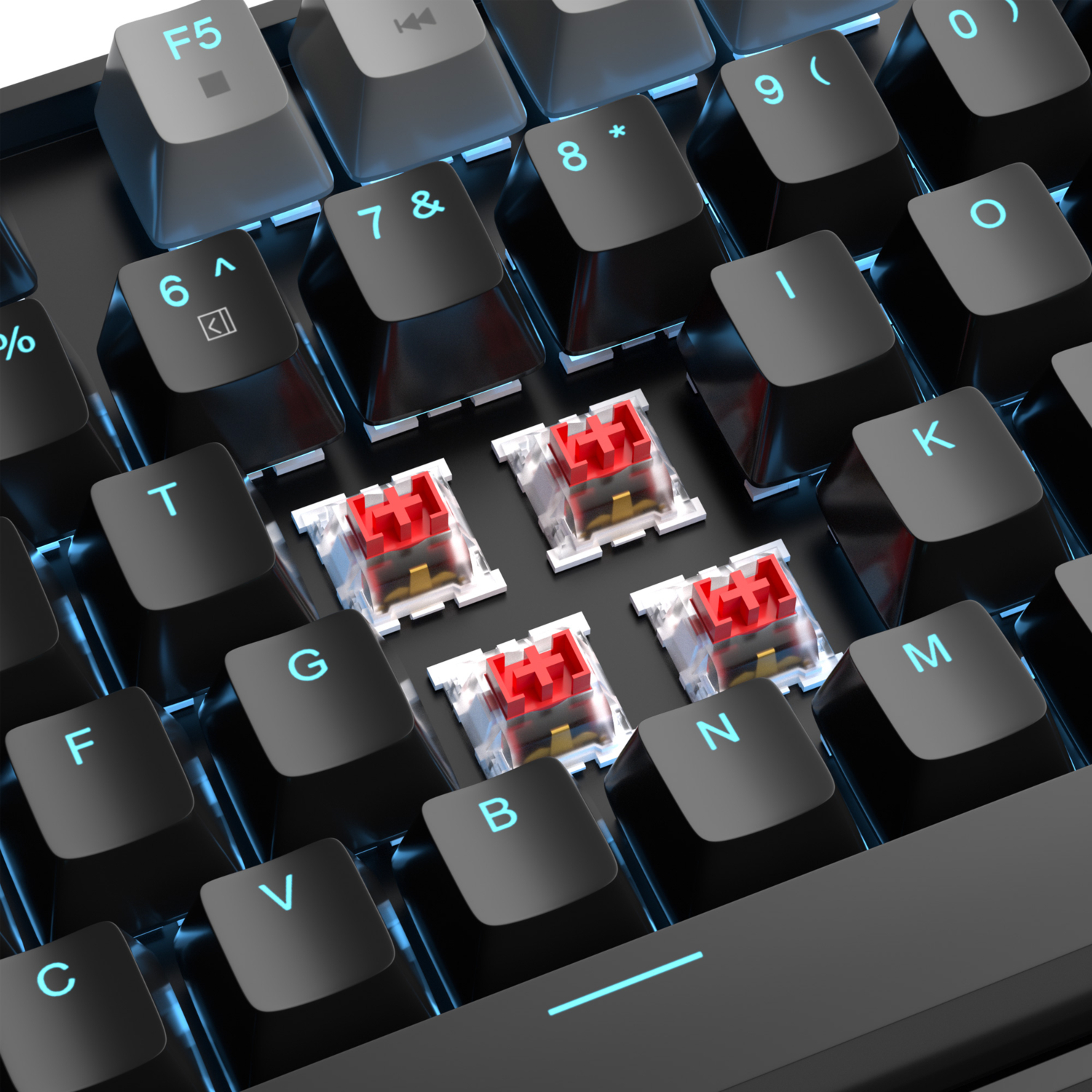 MageGee MK-STAR 87 Tuş Red Switch Gri-Siyah Kablolu Türkçe Q Mekanik Gaming Klavye