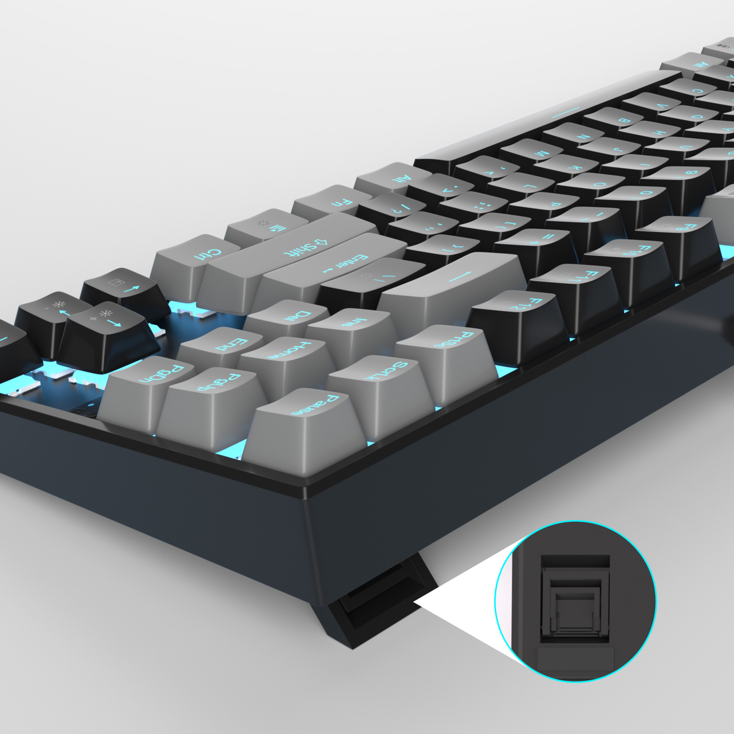 MageGee MK-STAR 87 Tuş Red Switch Gri-Siyah Kablolu Türkçe Q Mekanik Gaming Klavye