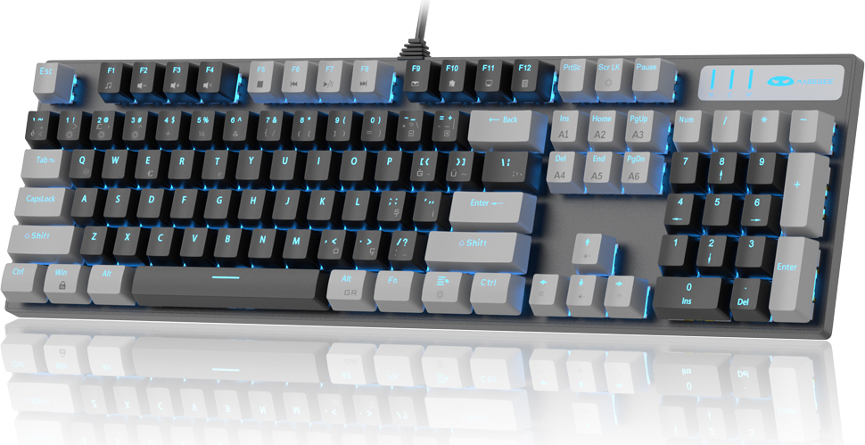 MageGee MK-STORM 104 Tuş Red Switch Kablolu Türkçe Q Gri-Siyah Gaming Klavye