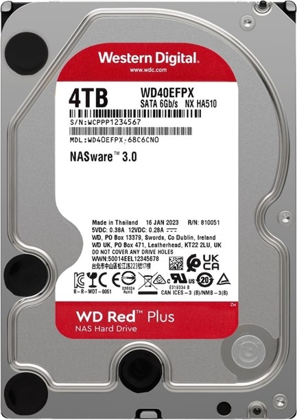WD Red Plus WD40EFPX 4TB 5400PRM 256MB SATA3 Harddisk