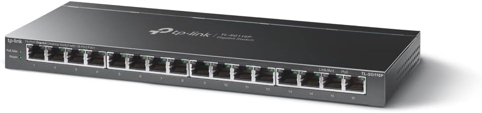 TP-Link TL-SG116P 16 Port 10/100/1000 Mbps Yönetilemez Switch