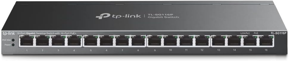 TP-Link TL-SG116P 16 Port 10/100/1000 Mbps Yönetilemez Switch