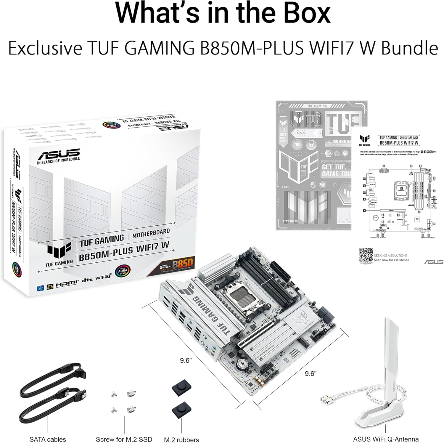 ASUS TUF B850M-PLUS WIFI7 W AM5 DDR5 8000+(OC) MHz mATX Gaming Anakart