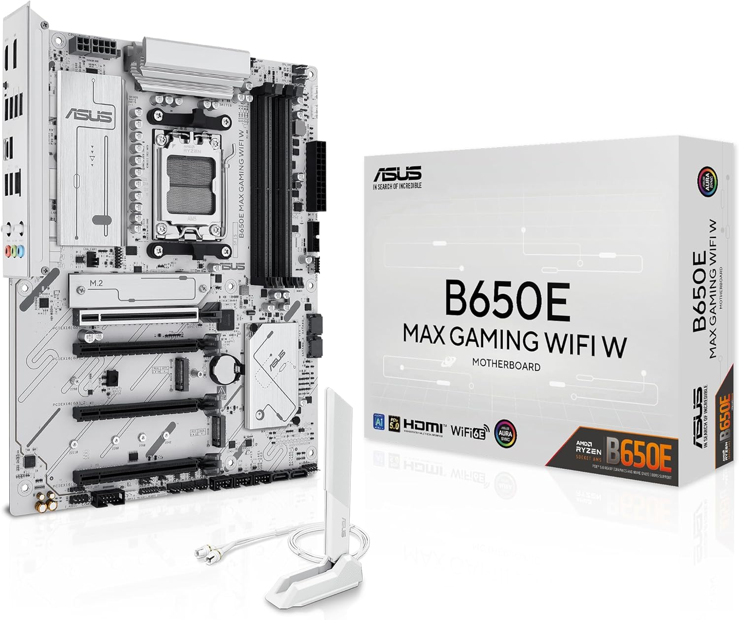 ASUS B650E MAX GAMING WIFI Beyaz AMD AM5 B650 Soket DDR5 8000+(OC)MHz ATX Gaming Anakart