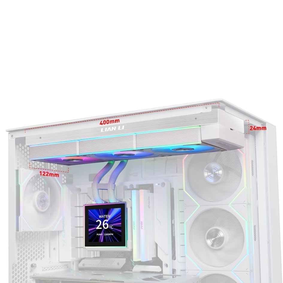 Lian Li HydroShift II LCD-S 360CL Beyaz Sıvı Soğutucu (G89.GHS2LCDS36CW.00)