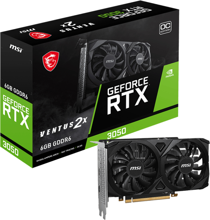MSI GeForce RTX 3050 VENTUS 2X E 6G OC 6GB GDDR6