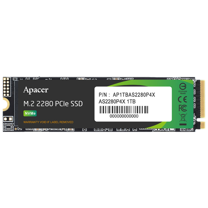 Apacer AS2280P4X 1TB 2100/1700MB/s NVMe PCIe M.2 SSD Disk