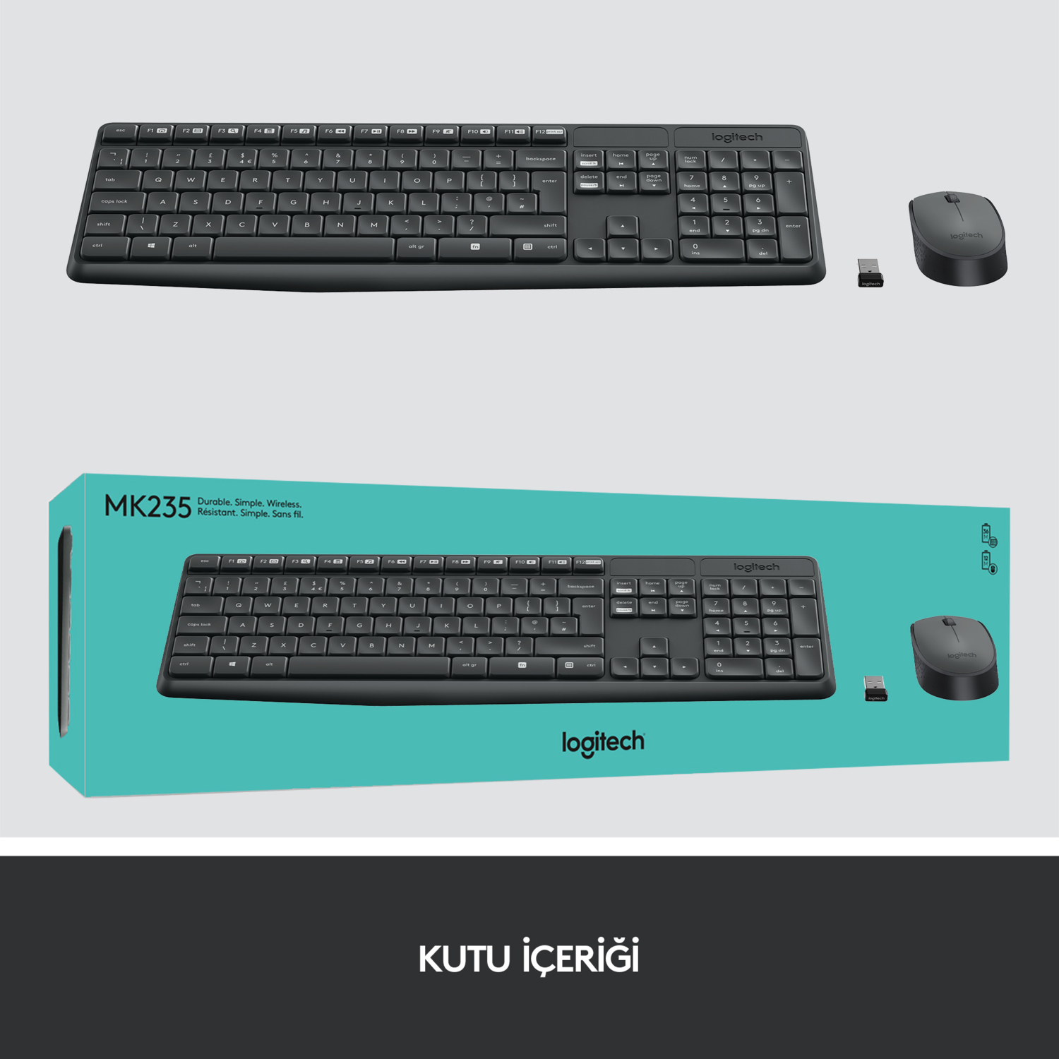Logitech MK235 920-007925 Kablosuz Klavye Set