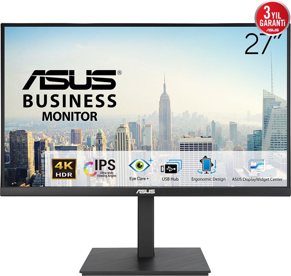 ASUS VA27UQSB 27″ 5ms 60Hz  Adaptive-Sync  HDR-10 4K Ultra HD IPS Monitör