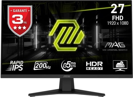 MSI MAG 274F 27″ 200Hz 0.5ms Adaptive Sync Full HD Flat Rapid IPS Gaming (Oyuncu) Monitör