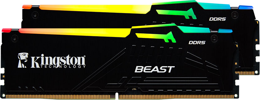 Kingston Beast KF560C36BBE2AK2-32TR RGB 32GB (2x16) DDR5 6000Mhz CL36 Siyah Gaming RAM (Bellek)