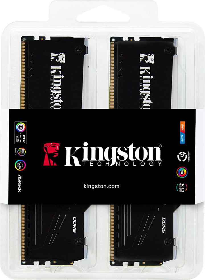Kingston Beast KF560C36BBE2AK2-32TR RGB 32GB (2x16) DDR5 6000Mhz CL36 Siyah Gaming RAM (Bellek)