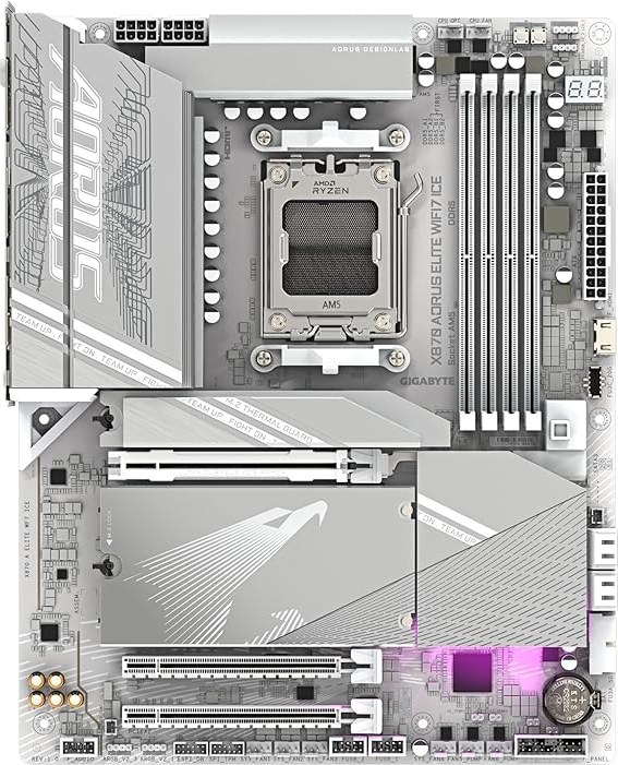 Gigabyte X870 AORUS ELITE WIFI7 ICE Soket AM5 ATX Gaming (Oyuncu) Anakart