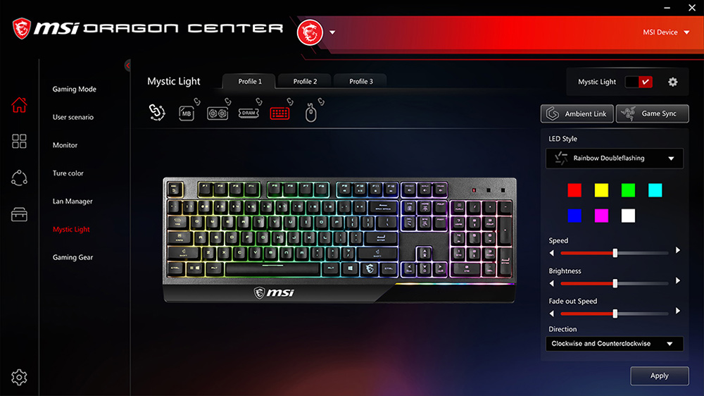 MSI Vigor GK30 RGB Türkçe Gaming Klavye