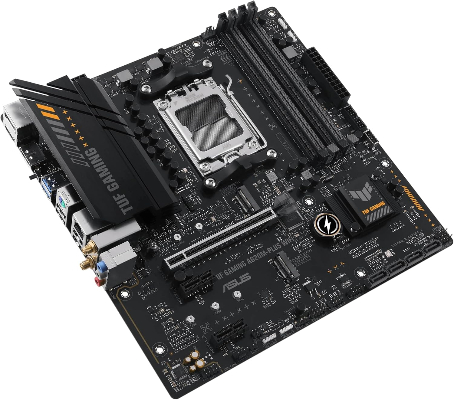 ASUS TUF Gaming A620M-PLUS WIFI AMD A620 Soket AM5 DDR5 6400(OC)MHz mATX Anakart