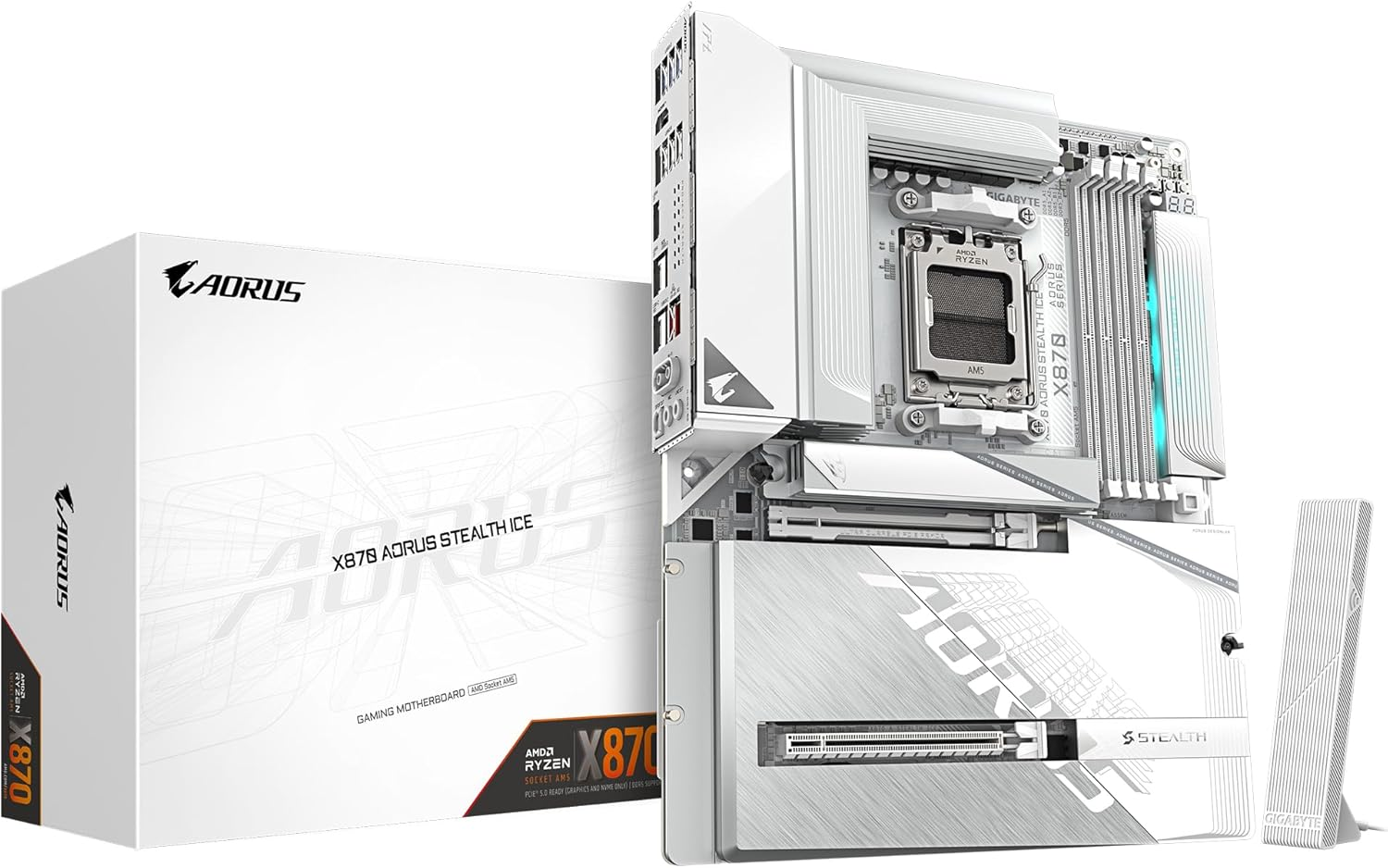 Gigabyte X870 AORUS STEALTH ICE AM5 DDR5 8200MHz (OC) ATX Gaming Anakart