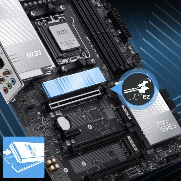 MSI PRO X870E-P WIFI DDR5 AMD X870E AM5 Soket DDR5 8200+(OC)MHz ATX Oyuncu Anakart