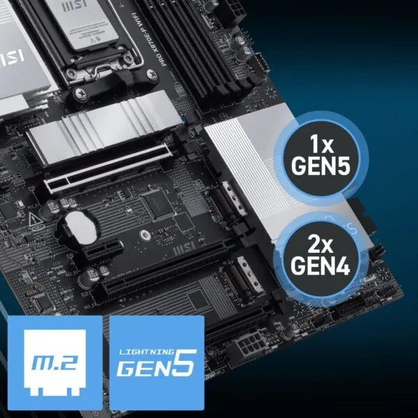MSI PRO X870E-P WIFI DDR5 AMD X870E AM5 Soket DDR5 8200+(OC)MHz ATX Oyuncu Anakart