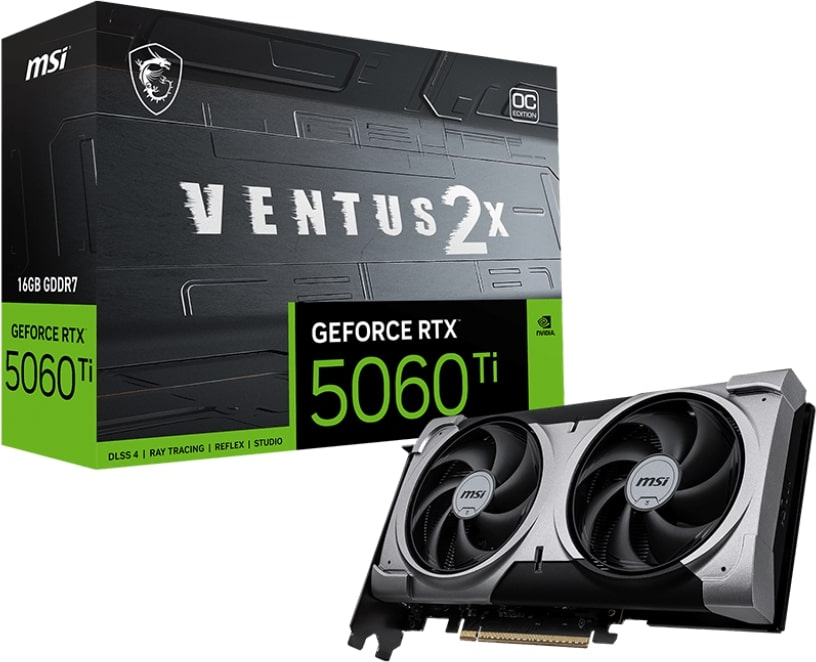 MSI GeForce RTX 5060TI 16G VENTUS 2X PLUS GDDR7 128Bit DX12 DLSS 4 Gaming (Oyuncu) Ekran Kartı