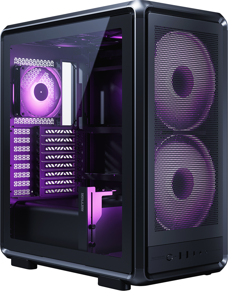 Cooler Master MasterFrame 500TG Mesh ATX BTF Alüminyum Siyah Mid Tower Gaming Kasası