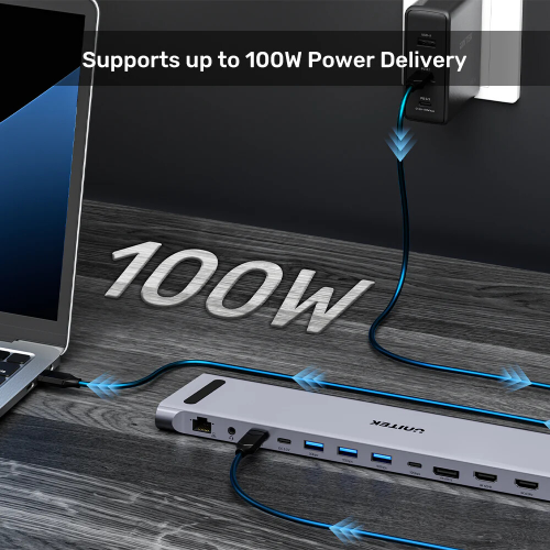 Unitek uHUB15+ USB-C Üçlü 4K KVM Bağlantı İstasyonu (D1106AGY01)