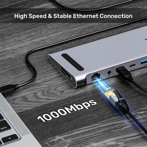 Unitek uHUB15+ USB-C Üçlü 4K KVM Bağlantı İstasyonu (D1106AGY01)
