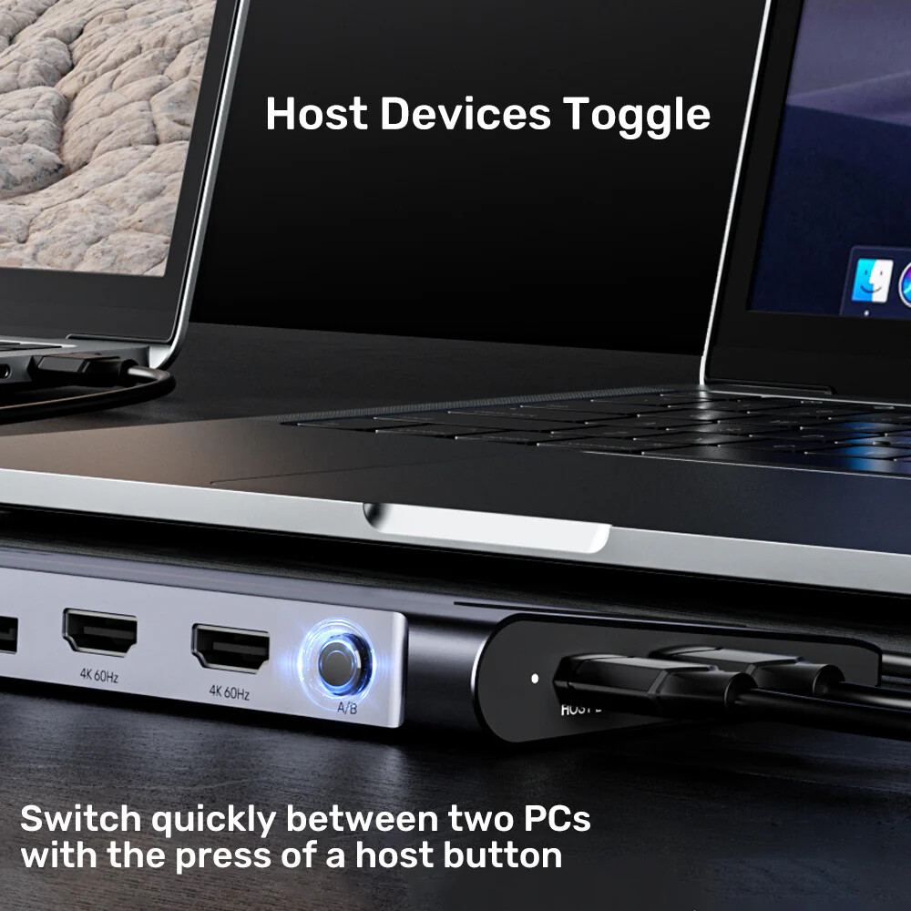 Unitek uHUB15+ USB-C Üçlü 4K KVM Bağlantı İstasyonu (D1106AGY01)