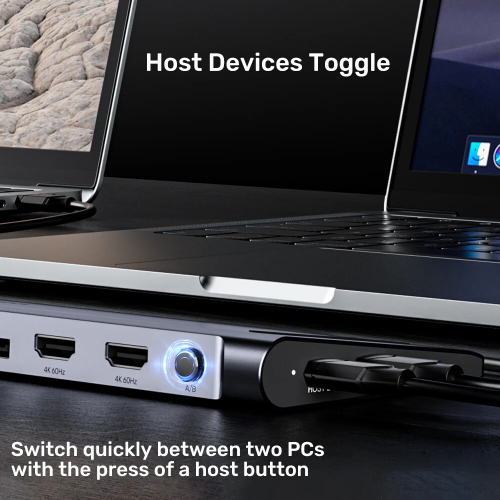 Unitek uHUB15+ USB-C Üçlü 4K KVM Bağlantı İstasyonu (D1106AGY01)