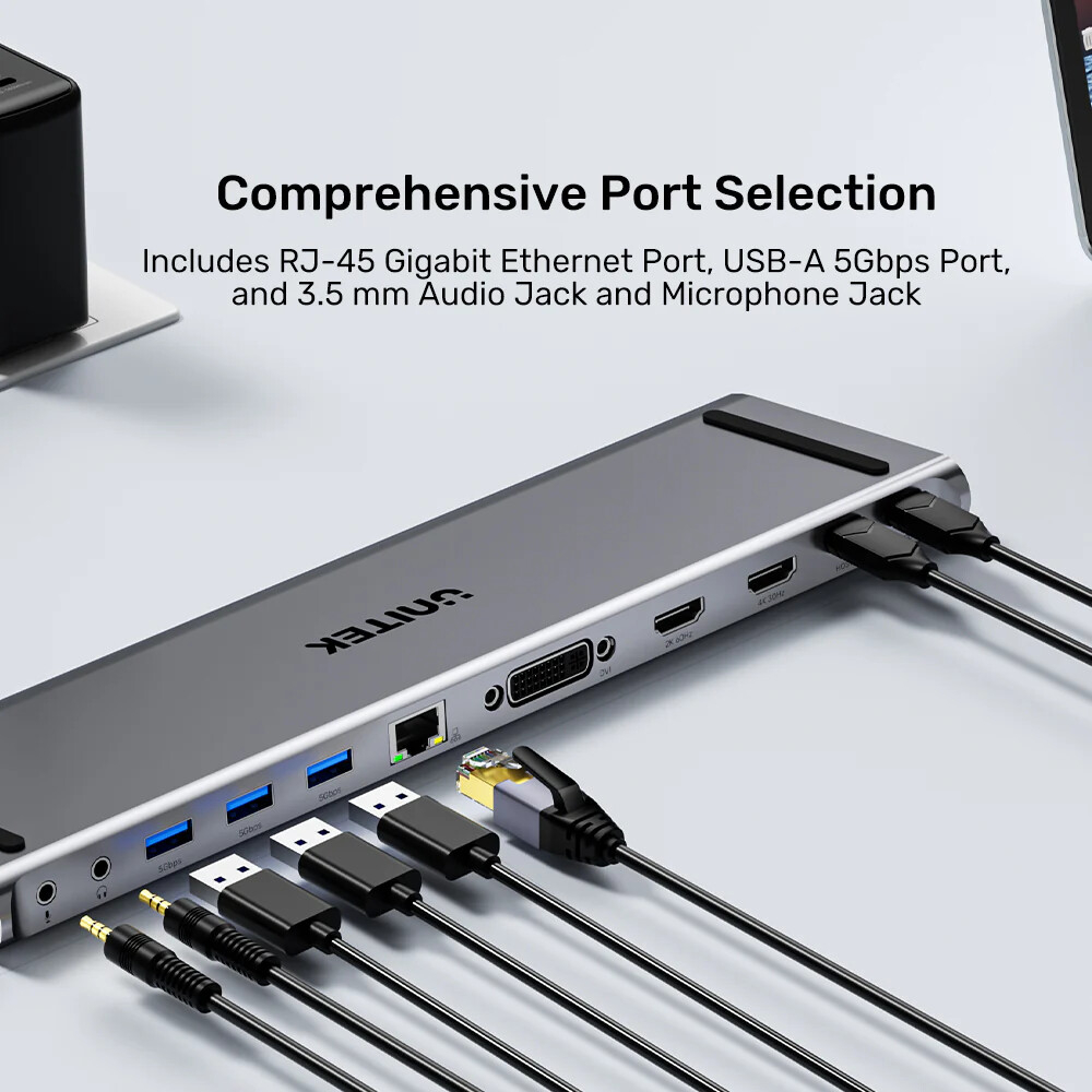 Unitek uHUB11+ USB-C DisplayLink 4K Bağlantı İstasyonu (D1147AGY01)