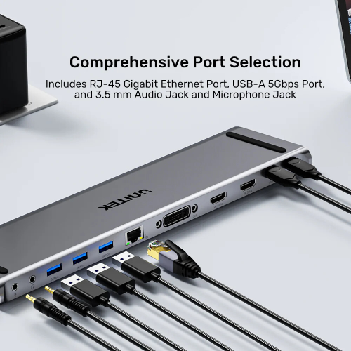 Unitek uHUB11+ USB-C DisplayLink 4K Bağlantı İstasyonu (D1147AGY01)