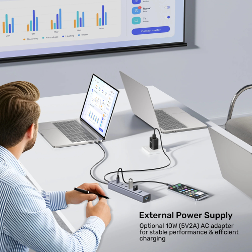 Unitek uHUB S7+ 7`si 1 arada USB-C Hub (H1335AGY01-EU)