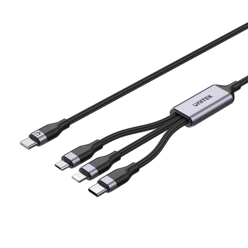 Unitek 3-in-1 USB-C to Lightning / USB-C / Micro USB 1.5M Hızlı Şarj Kablosuı (C14101AGY01-1.5M)