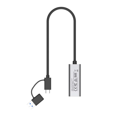 Unitek Hibrit USB-C/USB-A - 2.5G Gigabit Ethernet Adaptörü (U1313CGY01)