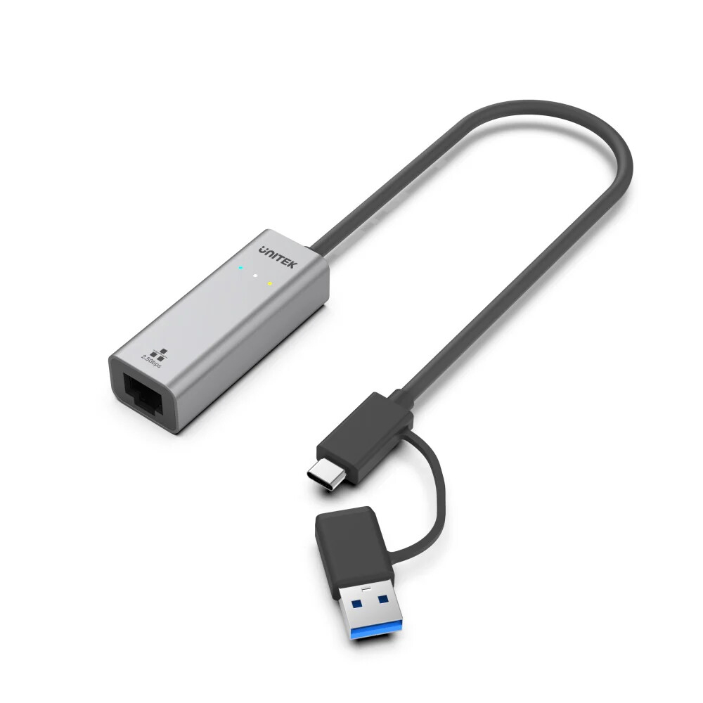 Unitek Hibrit USB-C/USB-A - 2.5G Gigabit Ethernet Adaptörü (U1313CGY01)