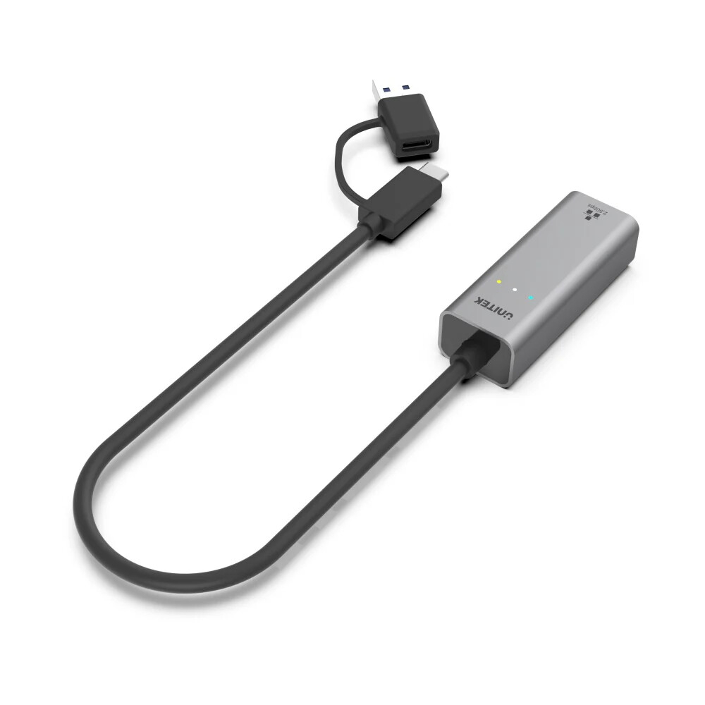 Unitek Hibrit USB-C/USB-A - 2.5G Gigabit Ethernet Adaptörü (U1313CGY01)