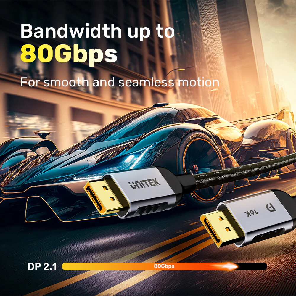 Unitek Gaming 8K@120Hz DisplayPort 2.1 1M Kablo (C1626GY01-1M)