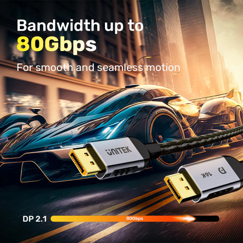 Unitek Gaming 8K@120Hz DisplayPort 2.1 1M Kablo (C1626GY01-1M)